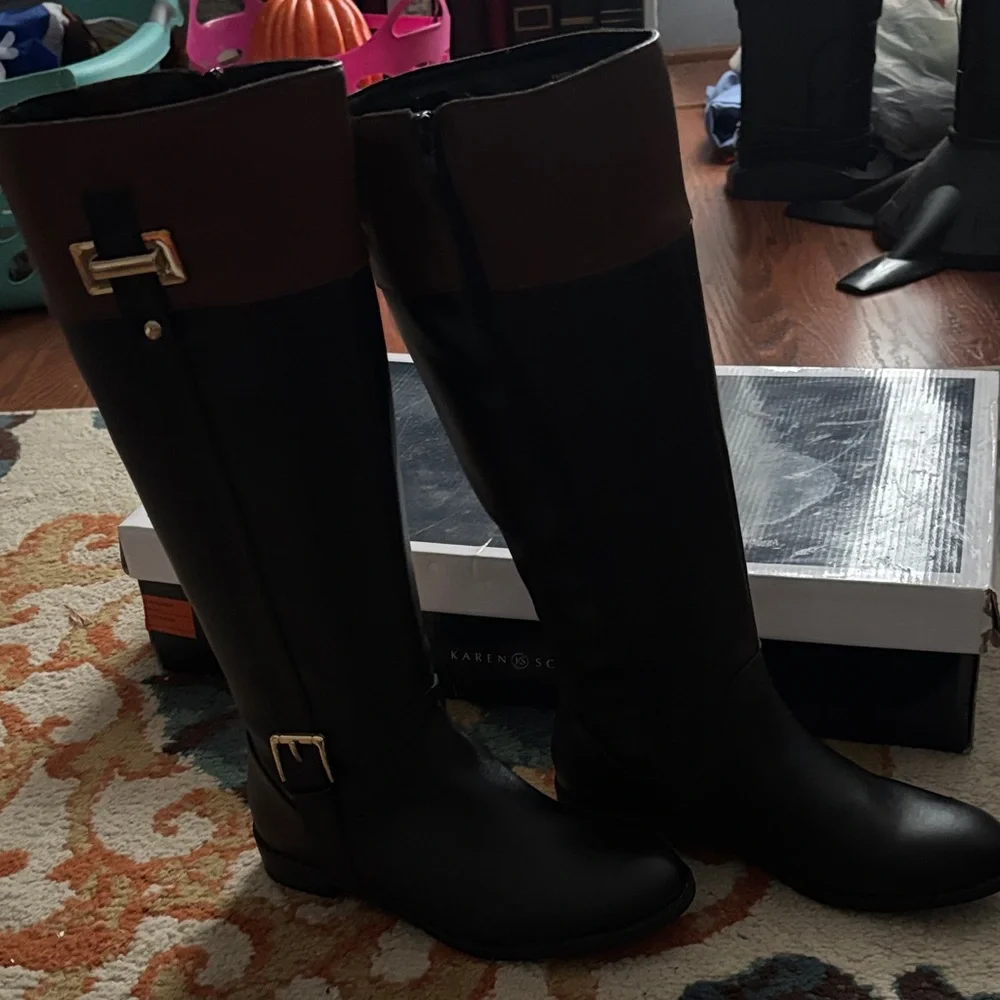 Karen Scott Two-Tone Over the Knee Boots - Picture 1 of 6